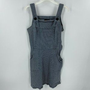 Nooworks Women's Mini Jumper Dress Pinstripe XL Cotton Spandex Strap Sleeveless